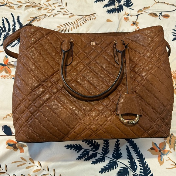 Ralph Lauren Tan Quilted Tote Bag - Picture 2 of 9
